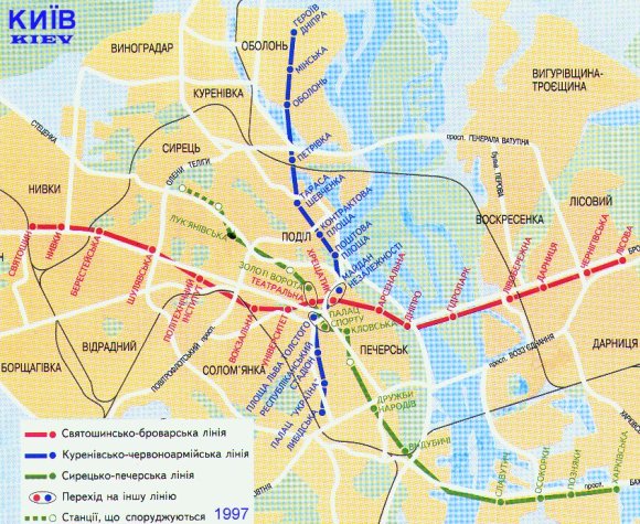 The Kyiv metro map